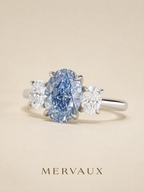 18K Gold Oval Modified Brilliant Lab-Grown Diamond Ring - 3.803 ct Total