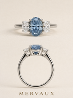 18K Gold Oval Modified Brilliant Lab-Grown Diamond Ring - 3.803 ct Total