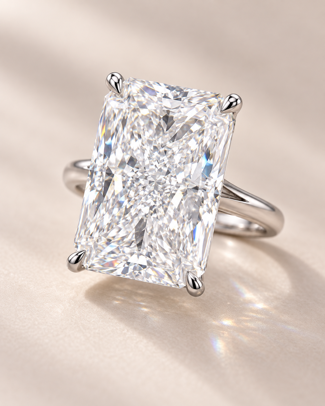18K Two-Tone Gold Radiant Cut Lab Grown Diamond Ring - 10.05 ct