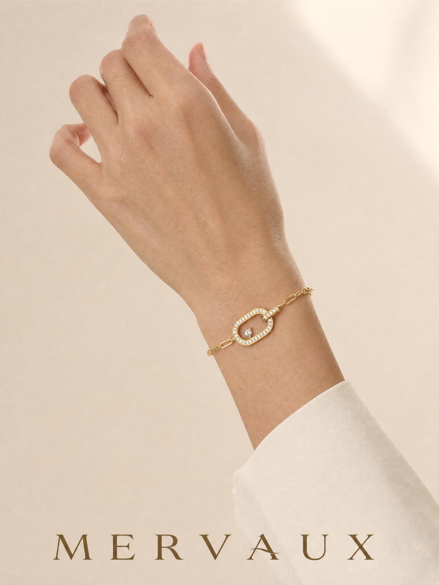 14K Yellow Gold Round Lab-Grown Diamond Bracelet - 0.633 ct Total