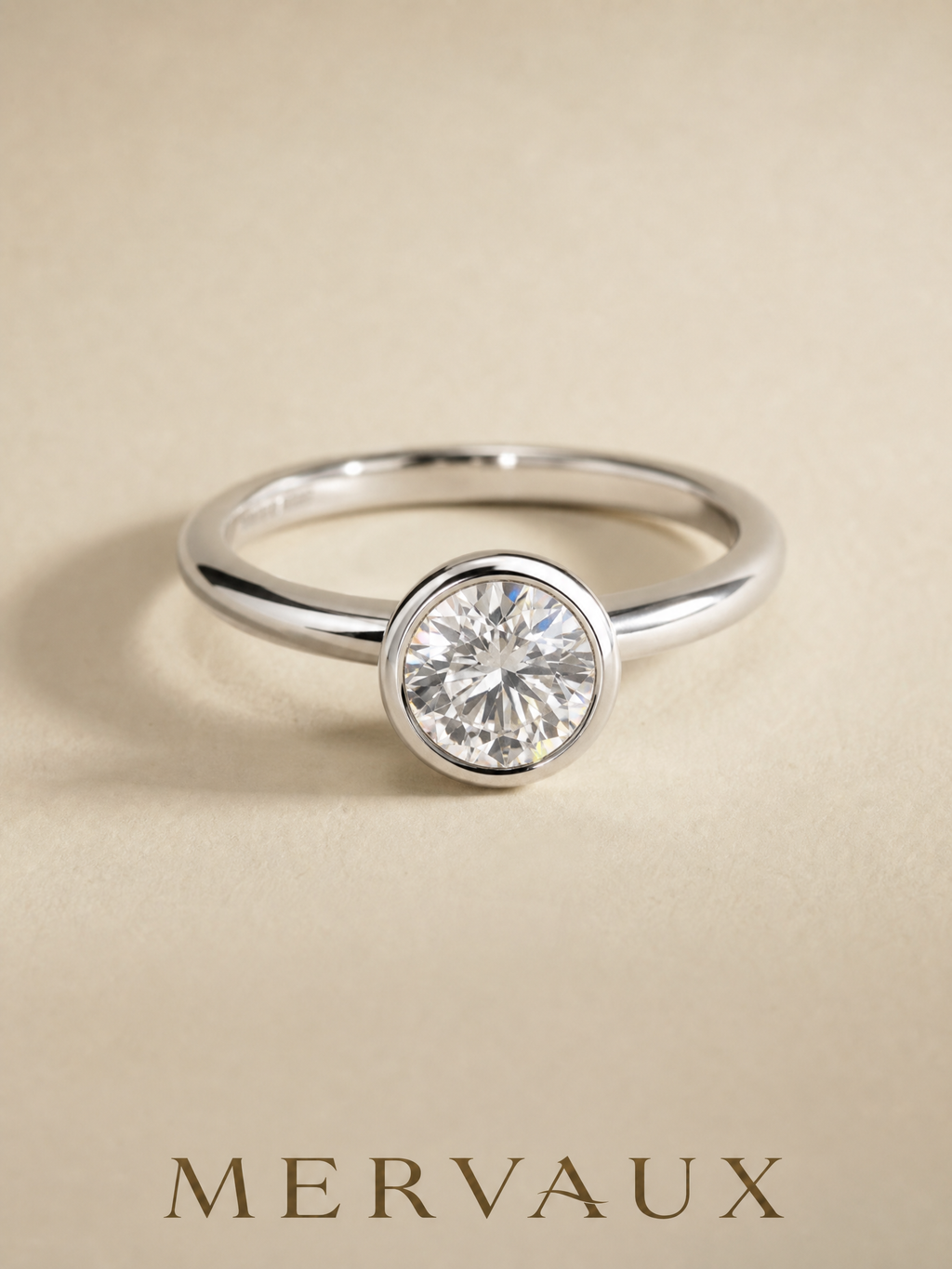 14K White Gold Round Brilliant Lab-Grown Diamond Ring - 1.09 ct Total