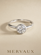 14K White Gold Round Brilliant Lab-Grown Diamond Ring - 1.09 ct Total