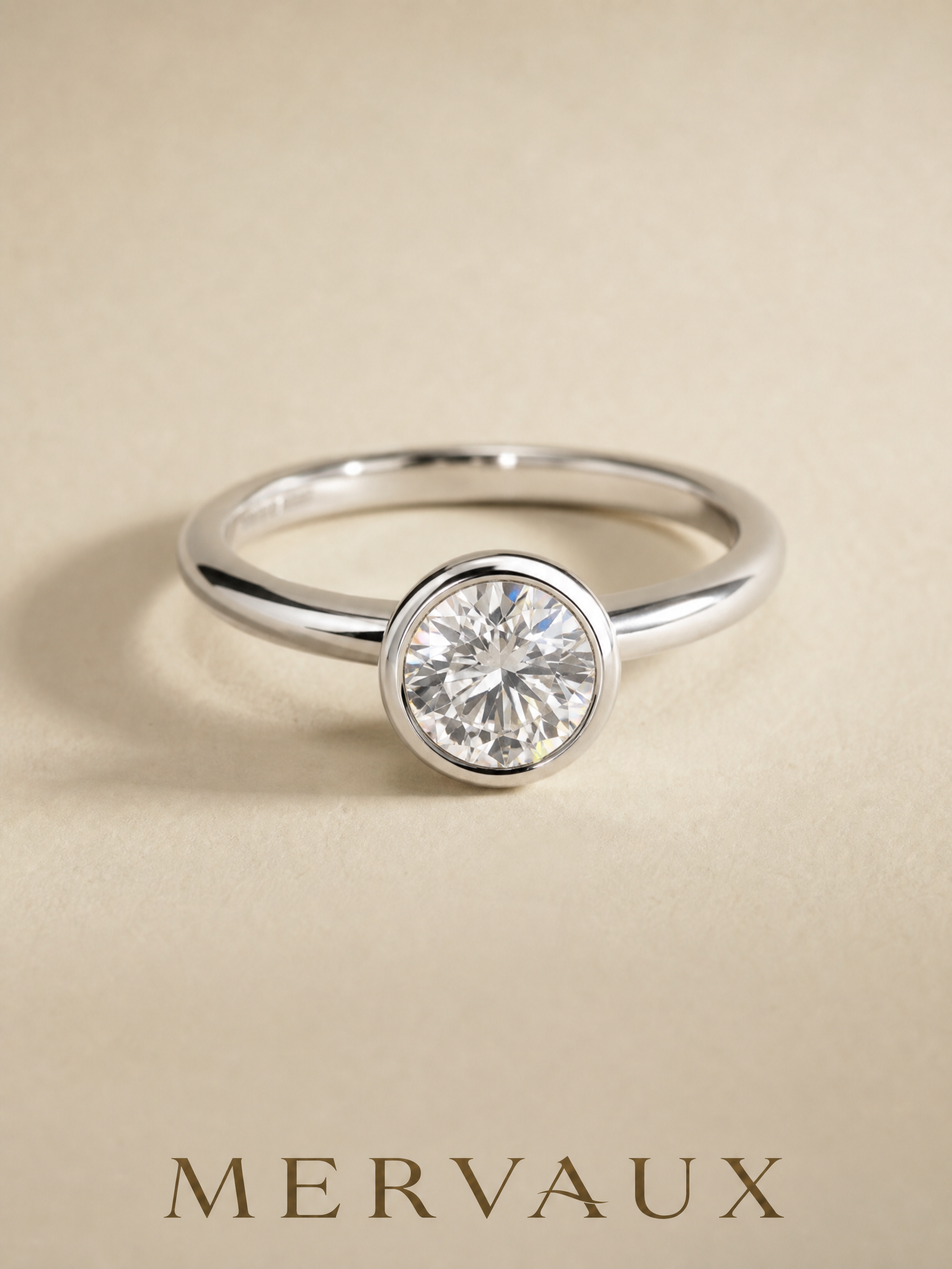 14K White Gold Round Brilliant Lab-Grown Diamond Ring - 1.09 ct Total