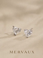 18K Yellow Gold Heart Brilliant Lab-Grown Diamond Stud Earrings - 4.05 ct Total