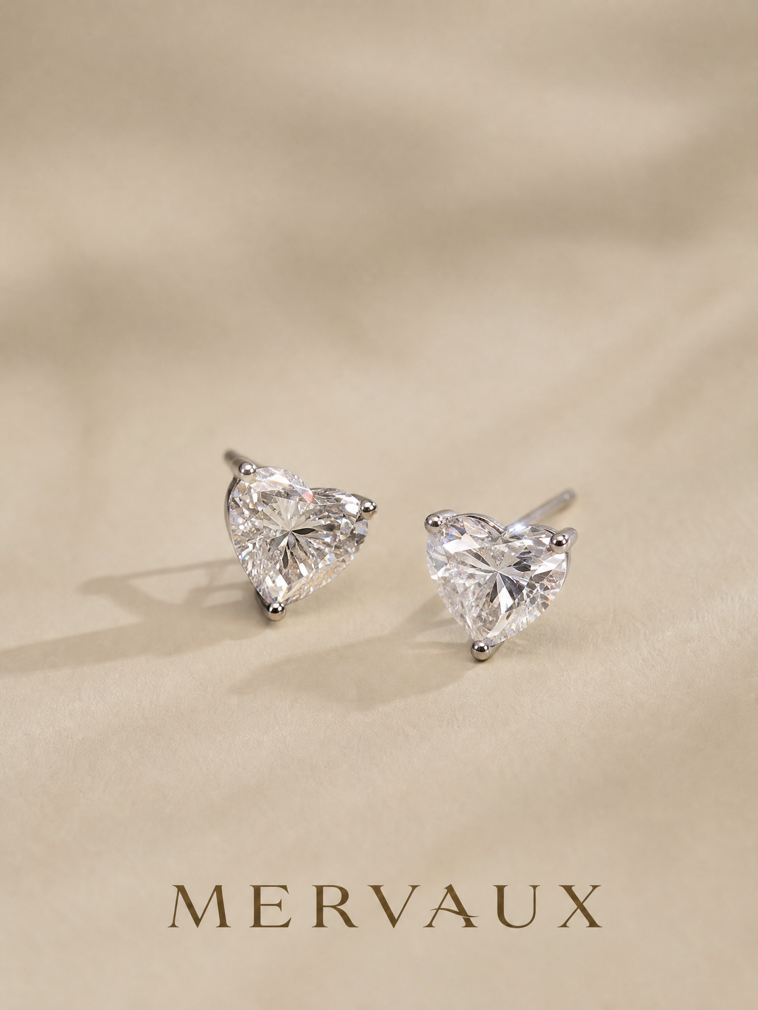 18K Yellow Gold Heart Brilliant Lab-Grown Diamond Stud Earrings - 4.05 ct Total