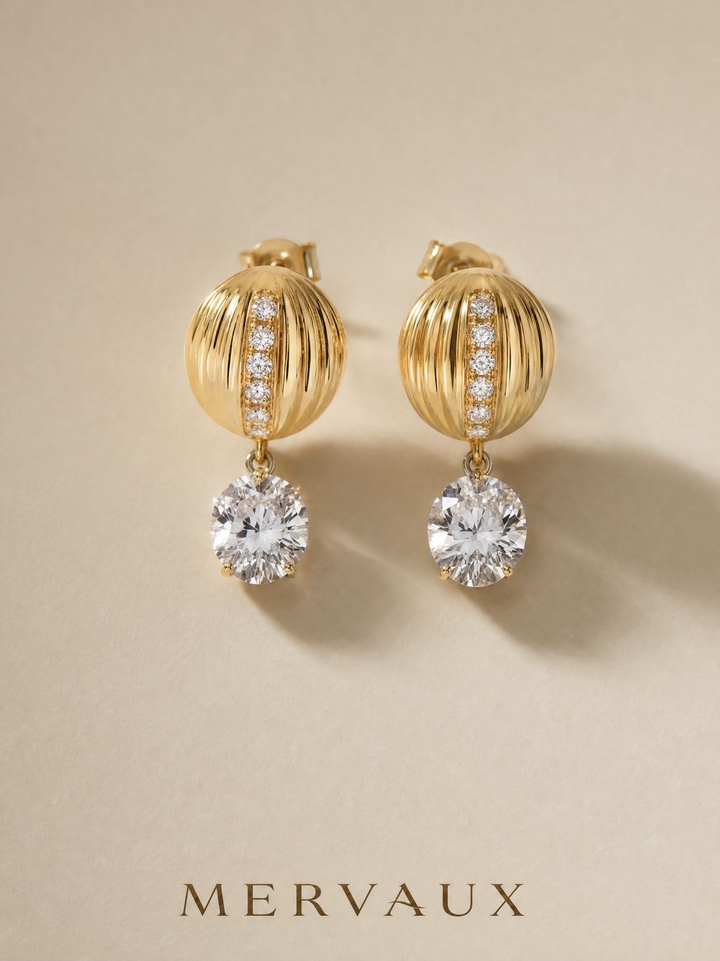 14K Two-Tone Gold Round Lab-Grown Diamond Stud Earrings - 1.654 ct Total