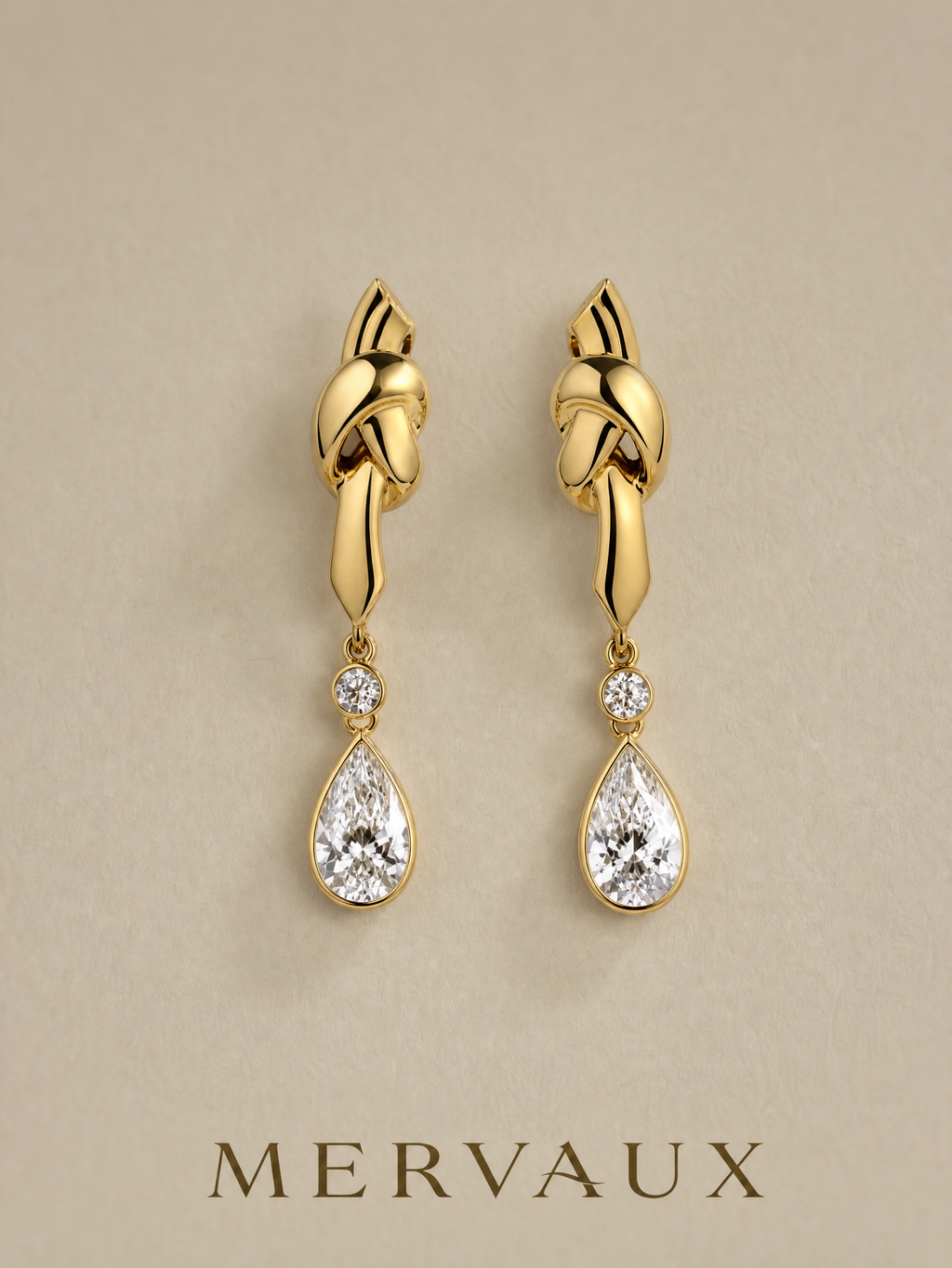 14K Yellow Gold Pear Lab-Grown Diamond Stud Earrings - 2.407 ct Total