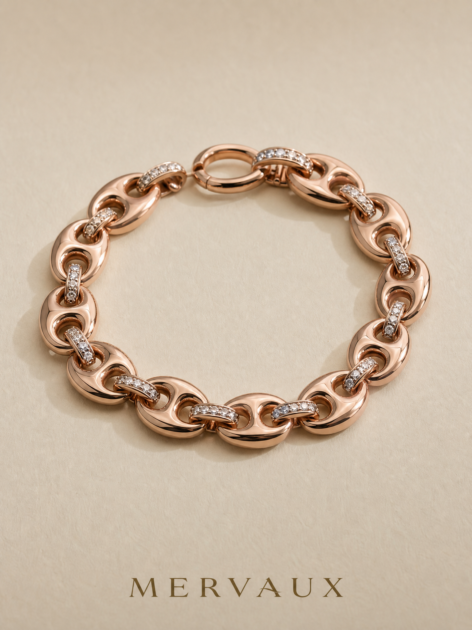 14K Rose Gold Round Lab-Grown Diamond Bracelet - 0.697 ct Total
