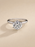 18K Gold Round Brilliant Lab-Grown Diamond Ring - 4.06 ct Total