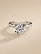 18K Gold Round Brilliant Lab-Grown Diamond Ring - 4.06 ct Total