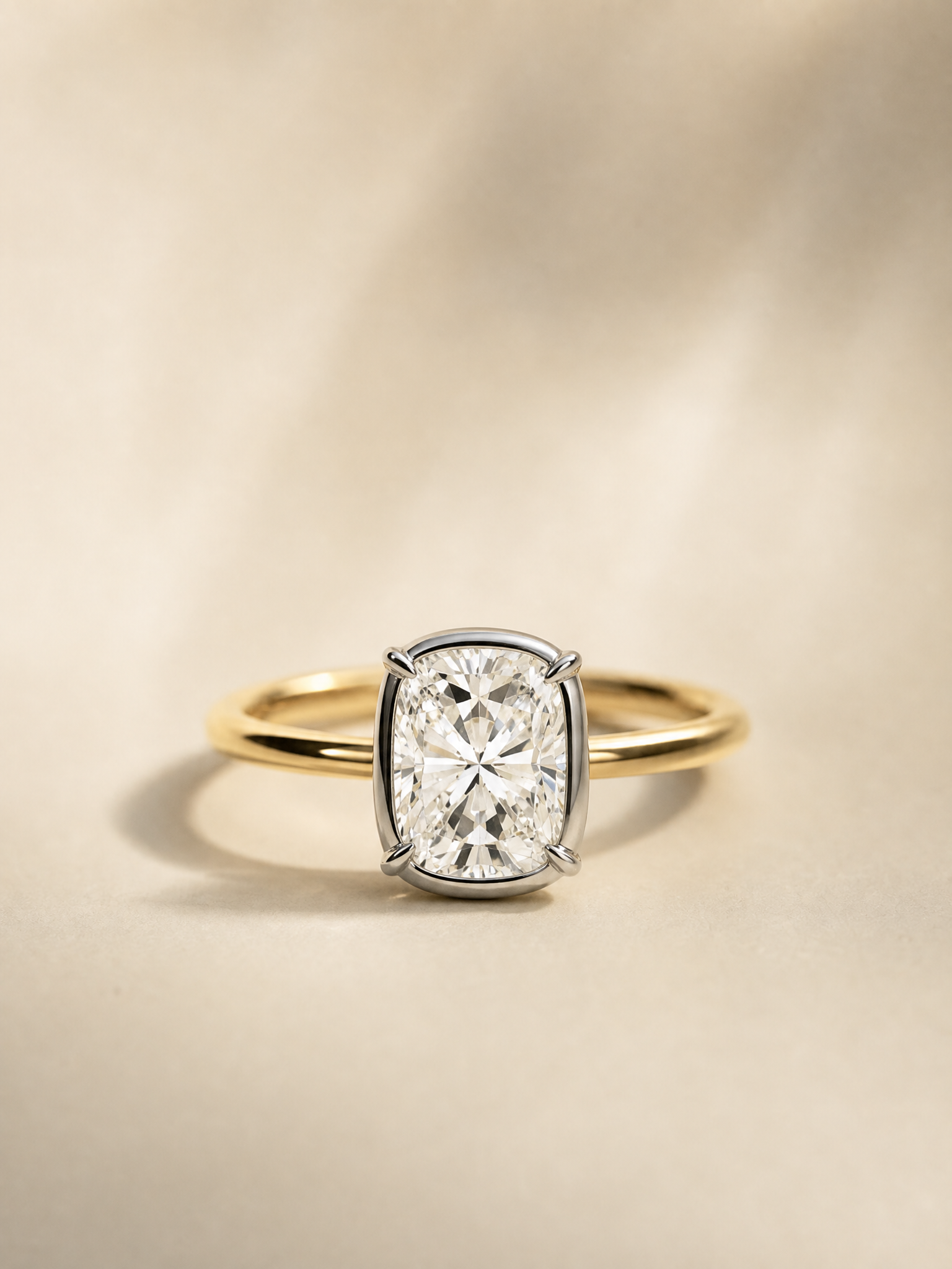 14K Two-Tone Gold Lab-Grown Diamond Ring - 3.04 ct Total