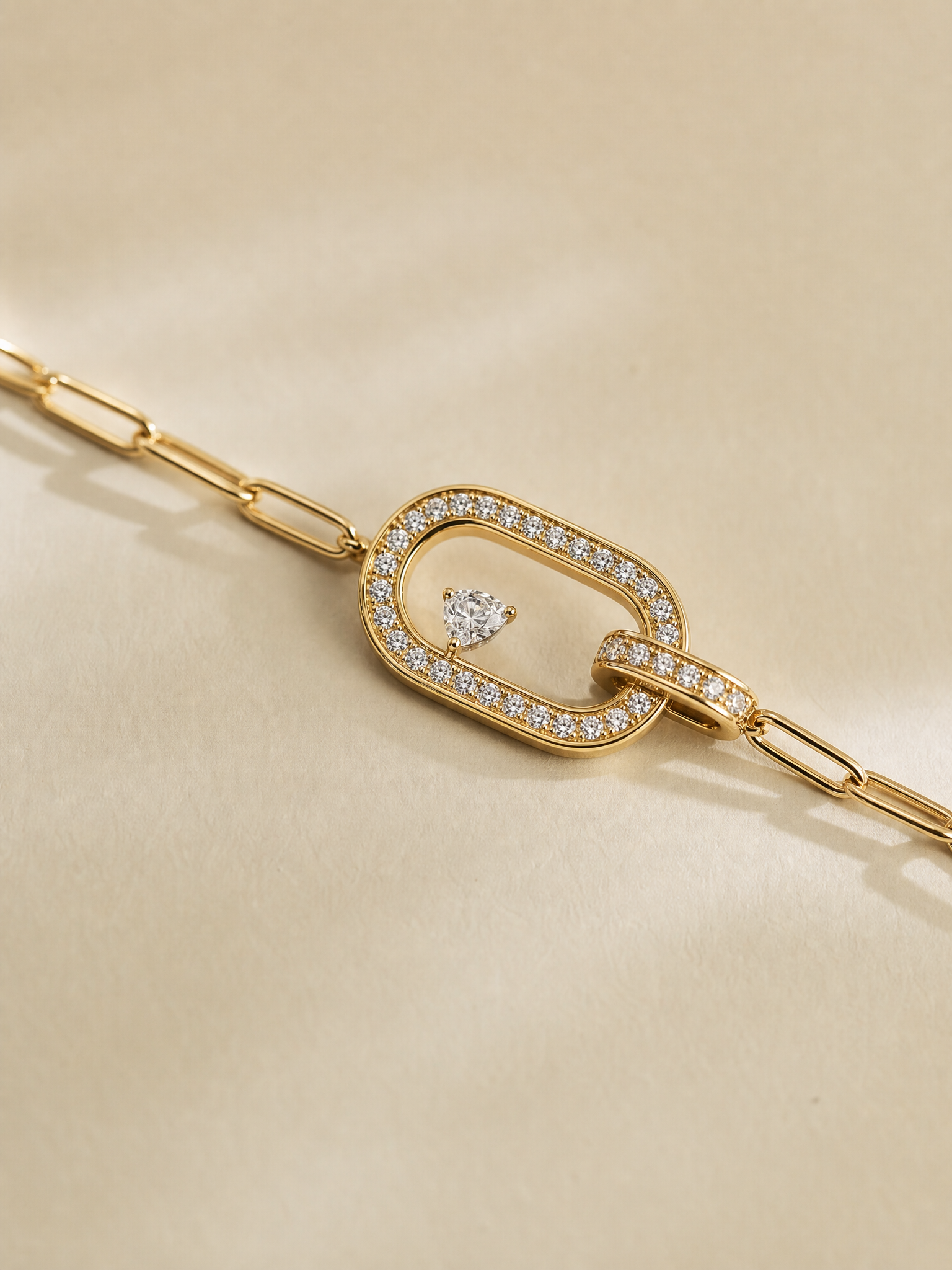 14K Yellow Gold Round Lab-Grown Diamond Bracelet - 0.633 ct Total