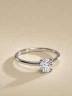 14K White Gold Round Brilliant Lab-Grown Diamond Ring - 1.05 ct Total