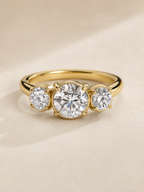 14K Two-Tone Gold Lab-Grown Diamond Ring - 1.524 ct Total