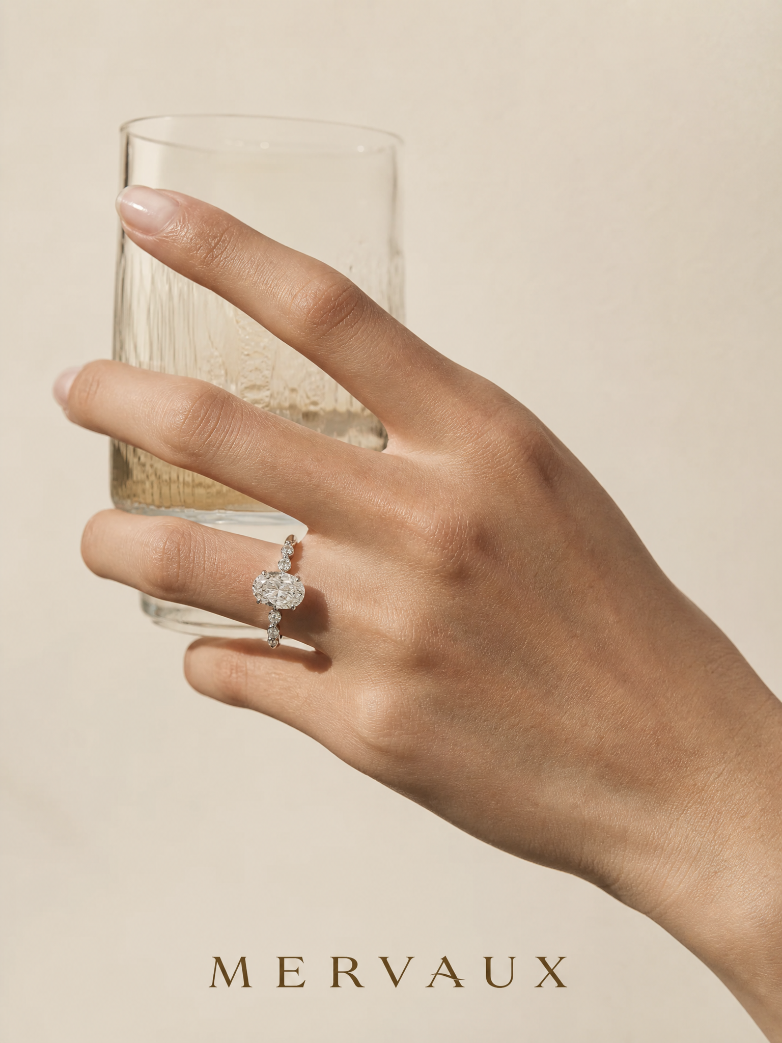 Platinum 950 Oval Brilliant Lab-Grown Diamond Ring - 1.22 ct Total