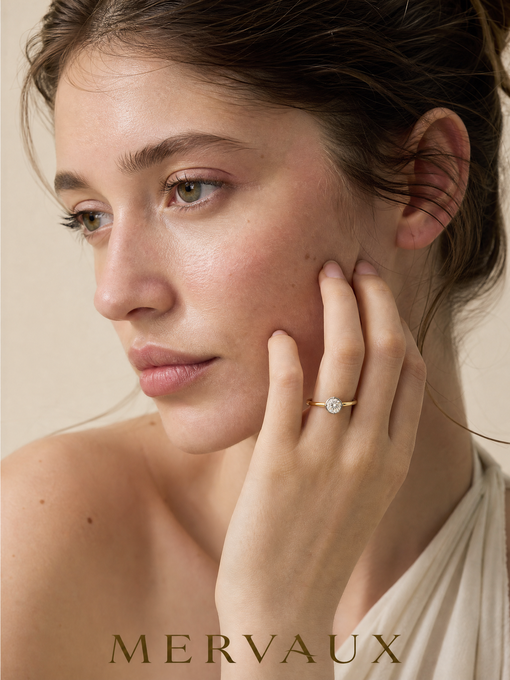 14K Yellow Gold Round Lab-Grown Diamond Ring - 1.01 ct Total