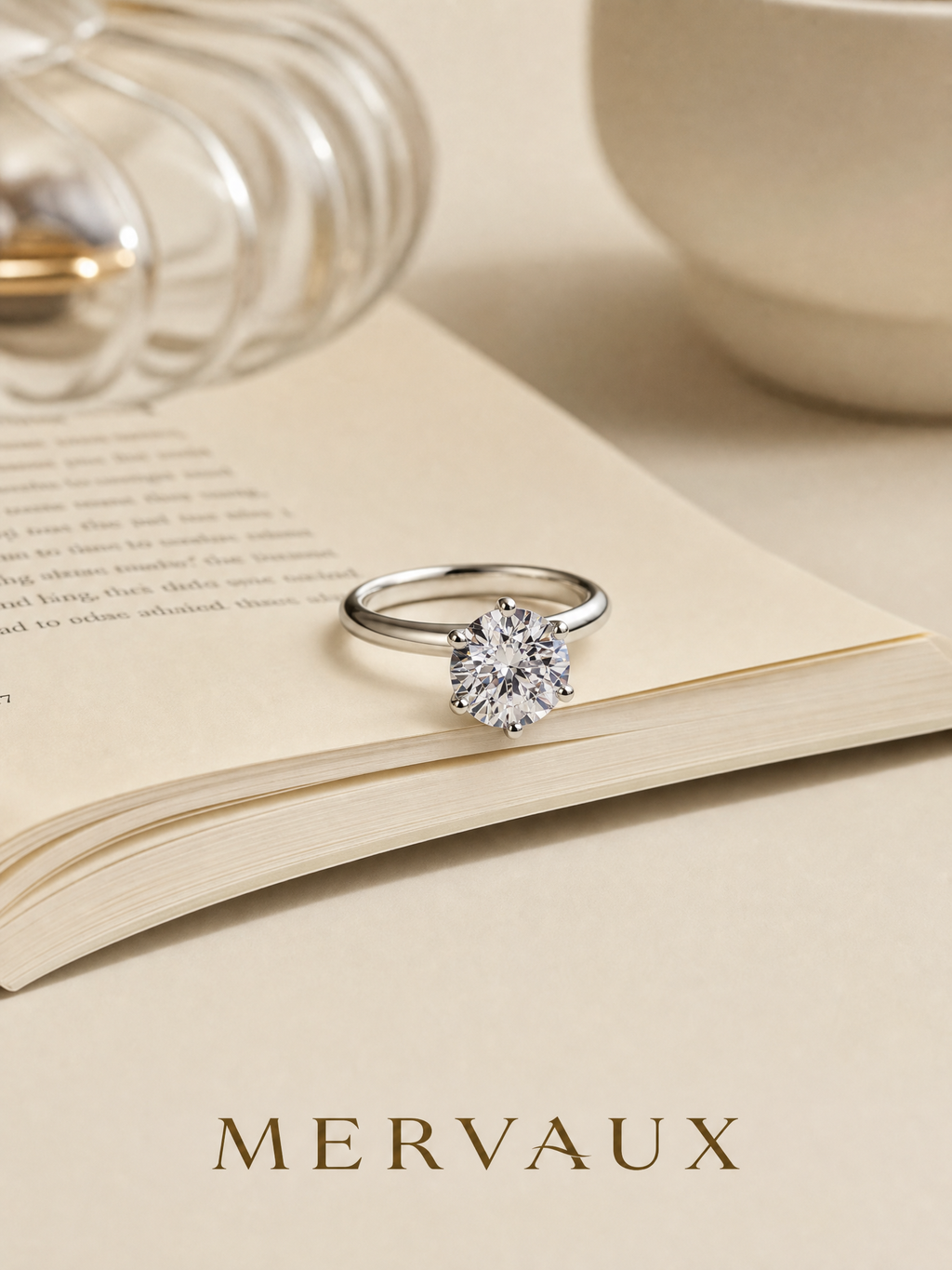 18K Gold Round Brilliant Lab-Grown Diamond Ring - 4.06 ct Total