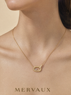 14K Yellow Gold Pear Lab-Grown Diamond Necklace - 0.245 ct Total