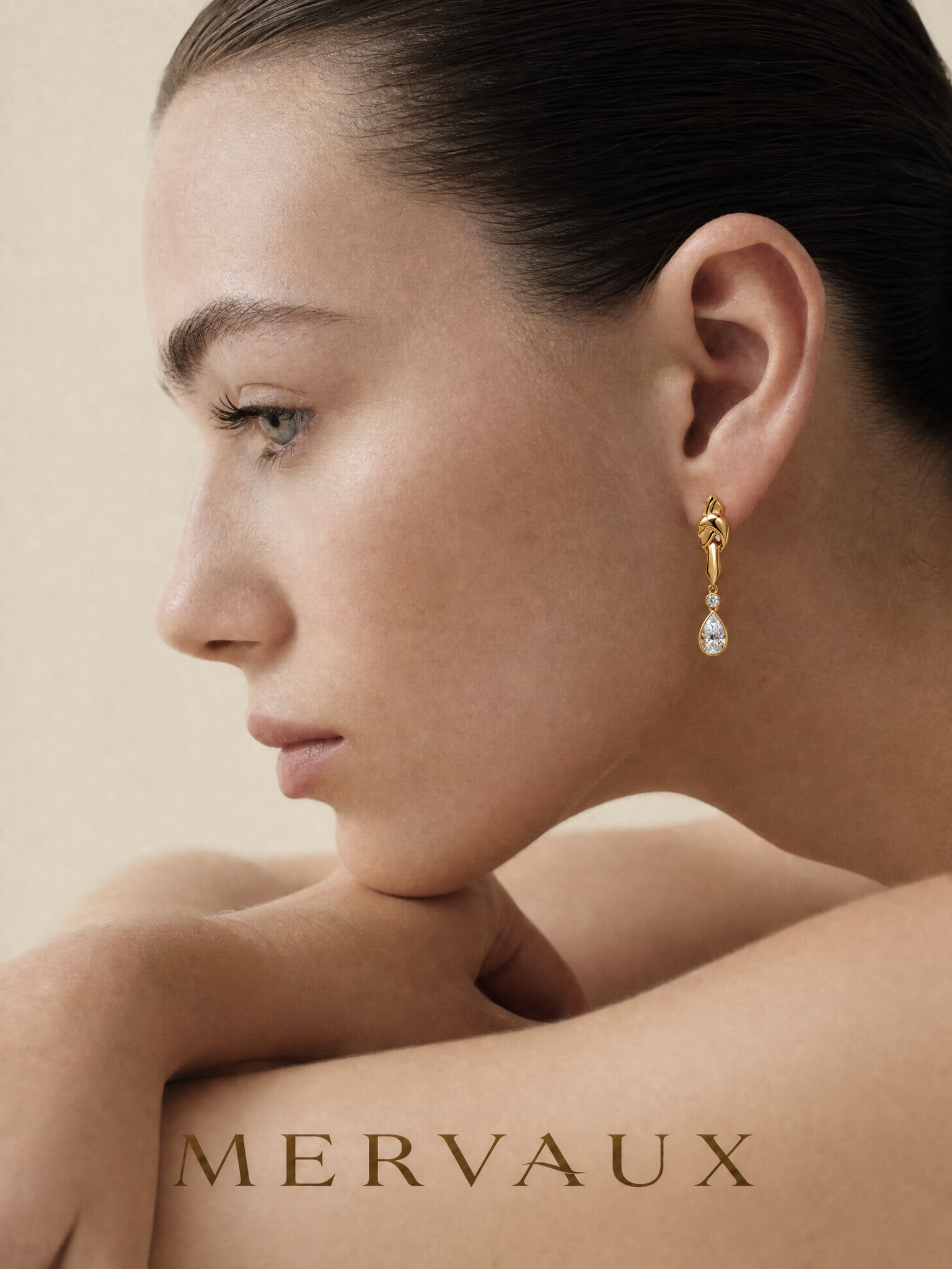 14K Yellow Gold Pear Lab-Grown Diamond Stud Earrings - 2.407 ct Total