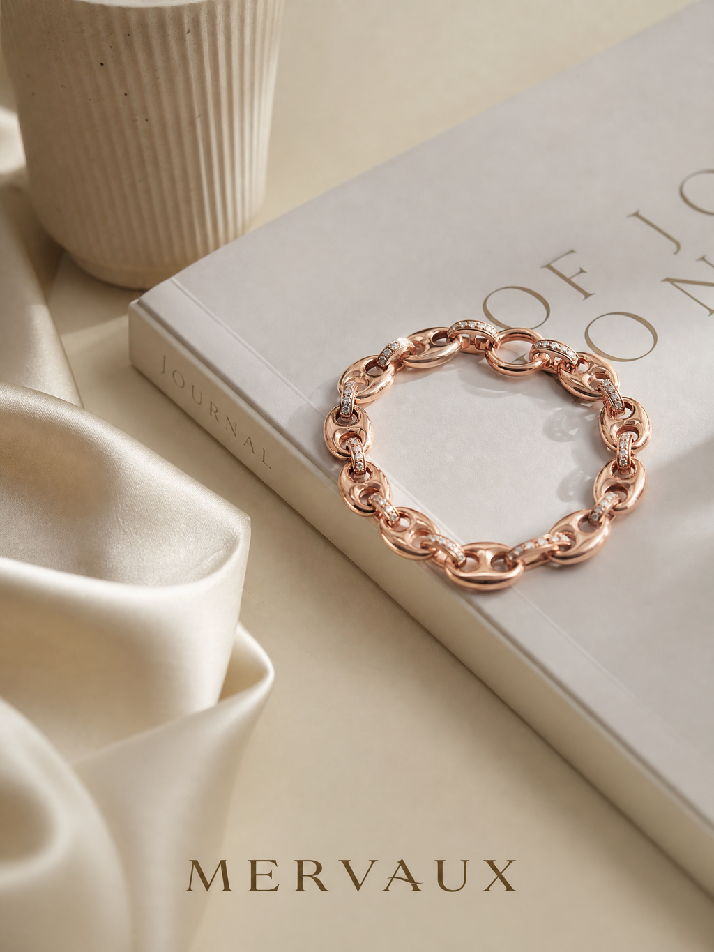 14K Rose Gold Round Lab-Grown Diamond Bracelet - 0.697 ct Total