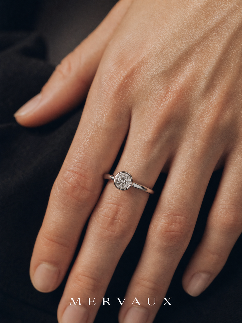 14K White Gold Round Brilliant Lab-Grown Diamond Ring - 1.09 ct Total