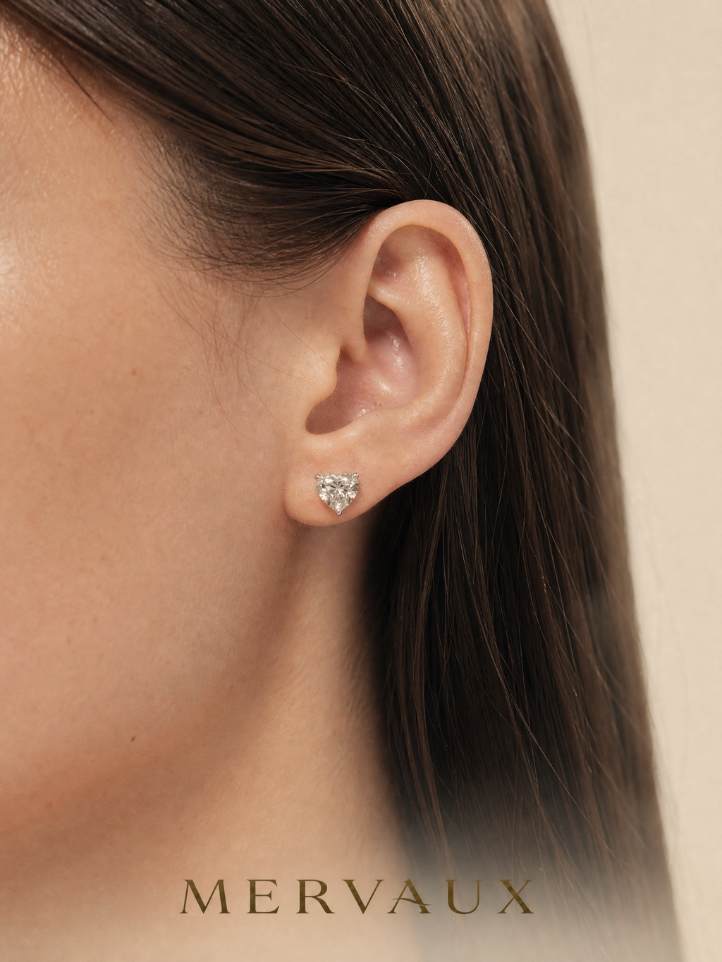 18K Yellow Gold Heart Brilliant Lab-Grown Diamond Stud Earrings - 4.05 ct Total