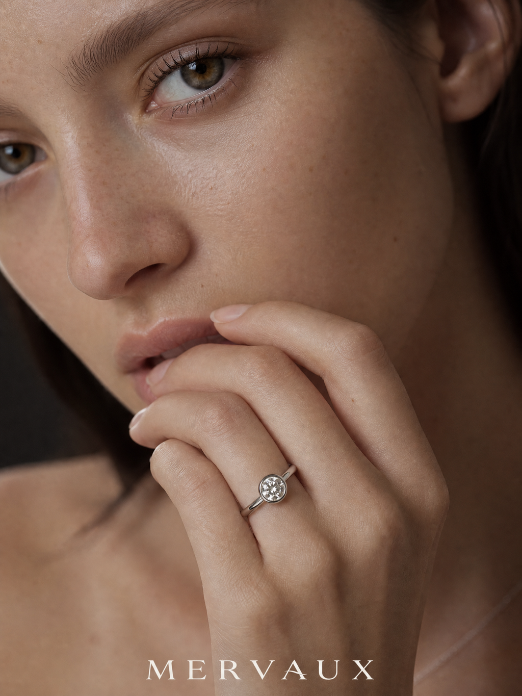14K White Gold Round Brilliant Lab-Grown Diamond Ring - 1.09 ct Total