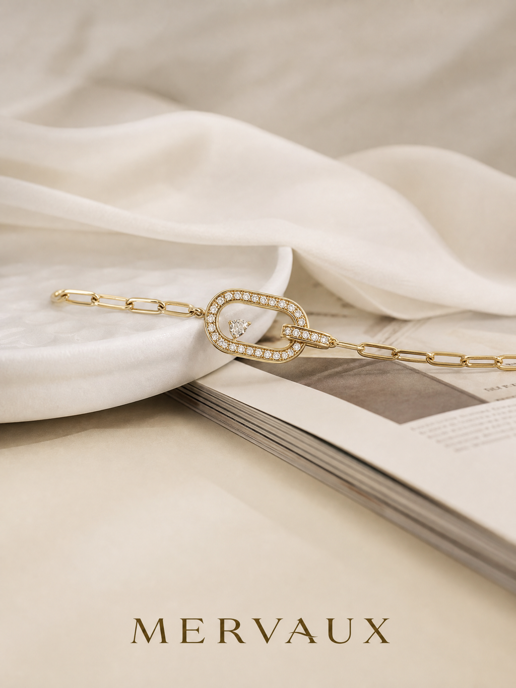 14K Yellow Gold Round Lab-Grown Diamond Bracelet - 0.633 ct Total