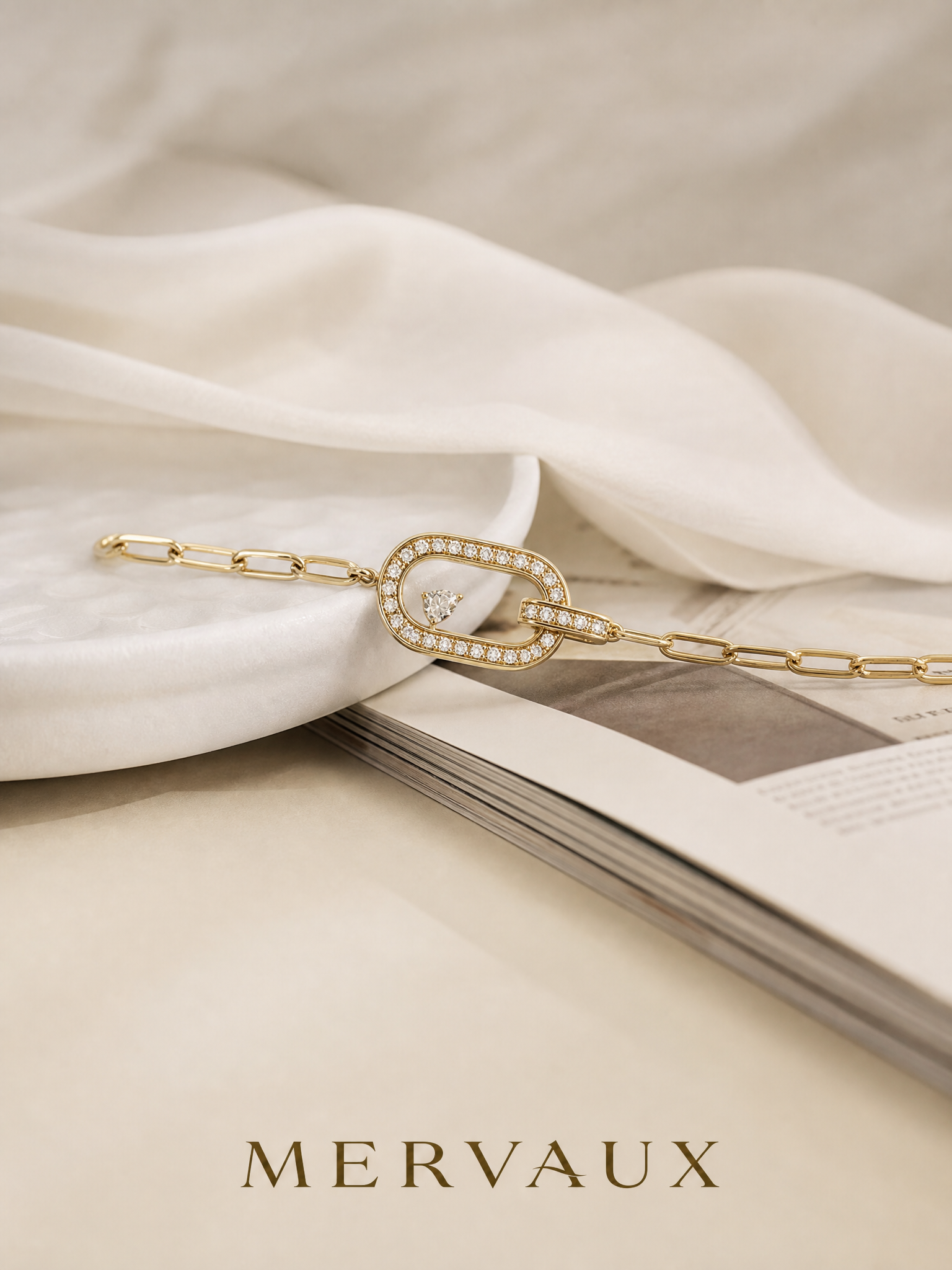 14K Yellow Gold Round Lab-Grown Diamond Bracelet - 0.633 ct Total