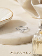 14K White Gold Round Brilliant Lab-Grown Diamond Ring - 1.05 ct Total