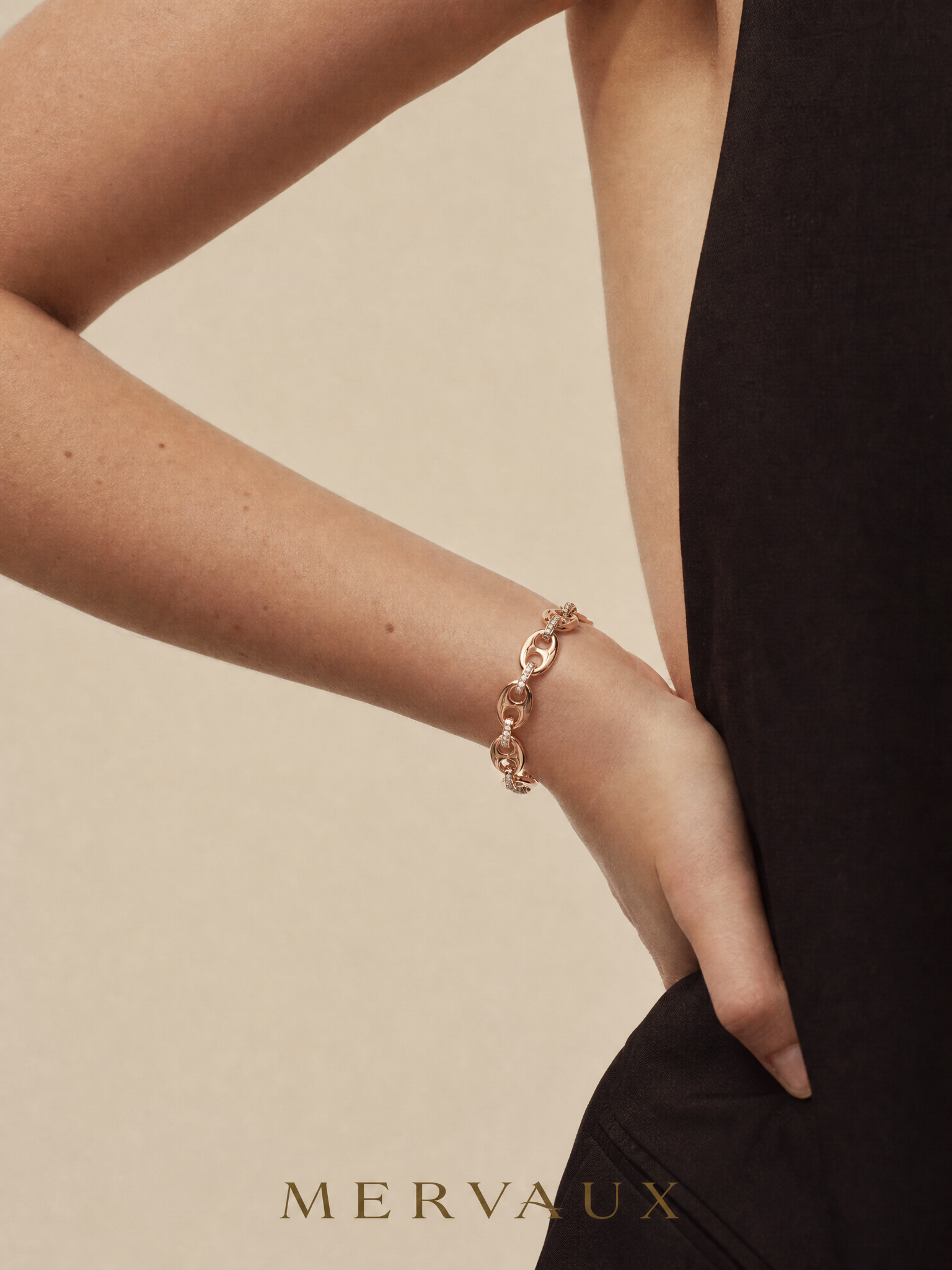14K Rose Gold Round Lab-Grown Diamond Bracelet - 0.697 ct Total