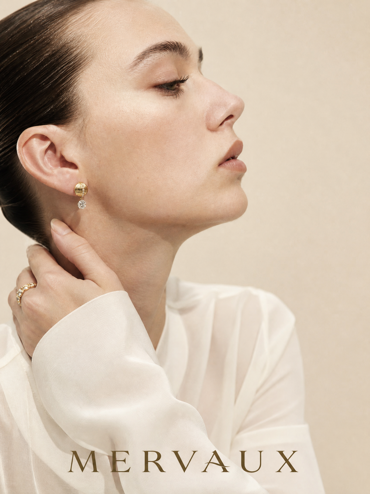 14K Two-Tone Gold Round Lab-Grown Diamond Stud Earrings - 1.654 ct Total