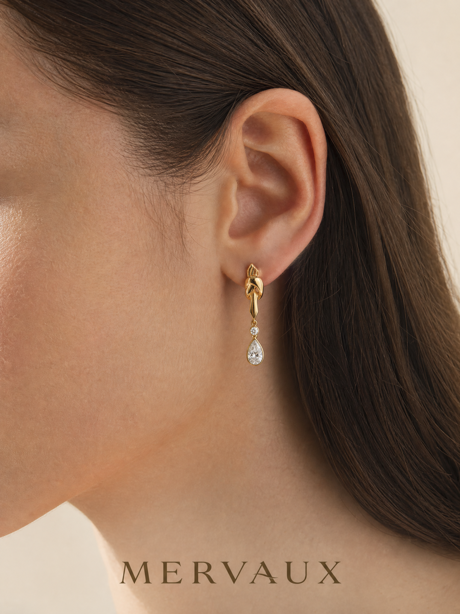 14K Yellow Gold Pear Lab-Grown Diamond Stud Earrings - 2.407 ct Total