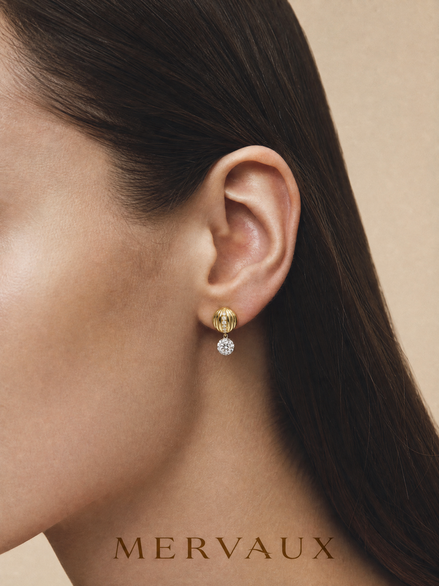 14K Two-Tone Gold Round Lab-Grown Diamond Stud Earrings - 1.654 ct Total