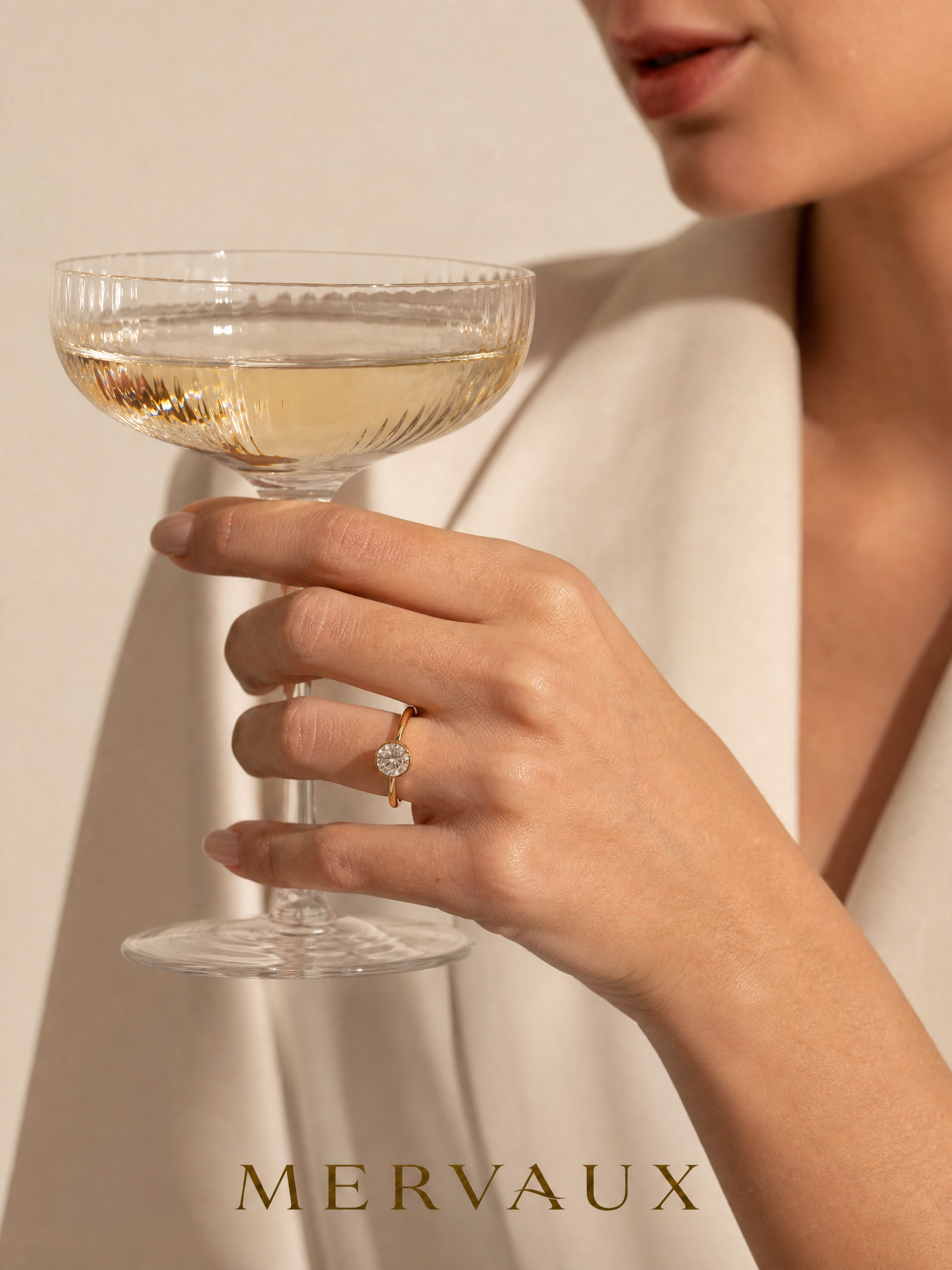 14K Yellow Gold Round Lab-Grown Diamond Ring - 1.01 ct Total