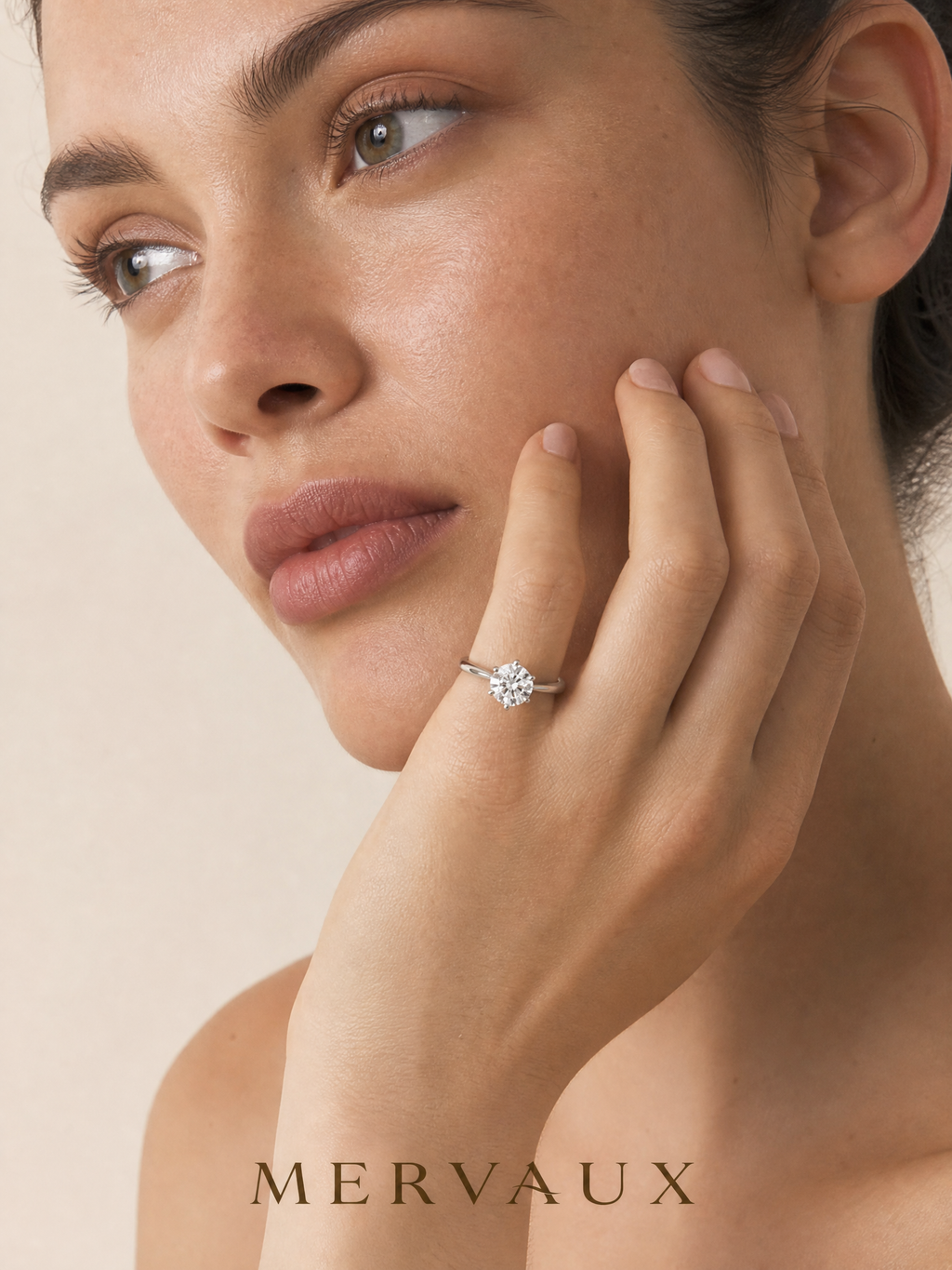 18K Gold Round Brilliant Lab-Grown Diamond Ring - 4.06 ct Total