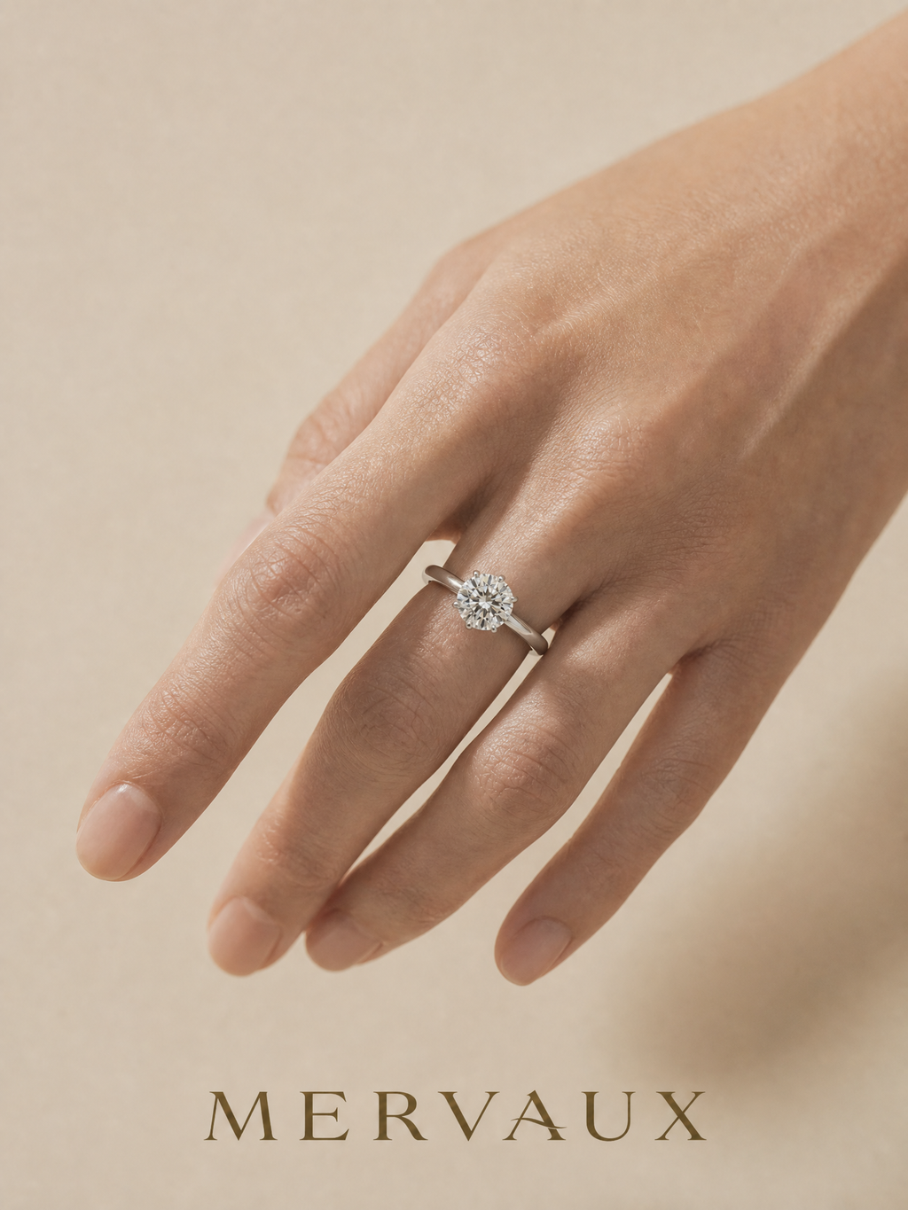18K Gold Round Brilliant Lab-Grown Diamond Ring - 4.06 ct Total