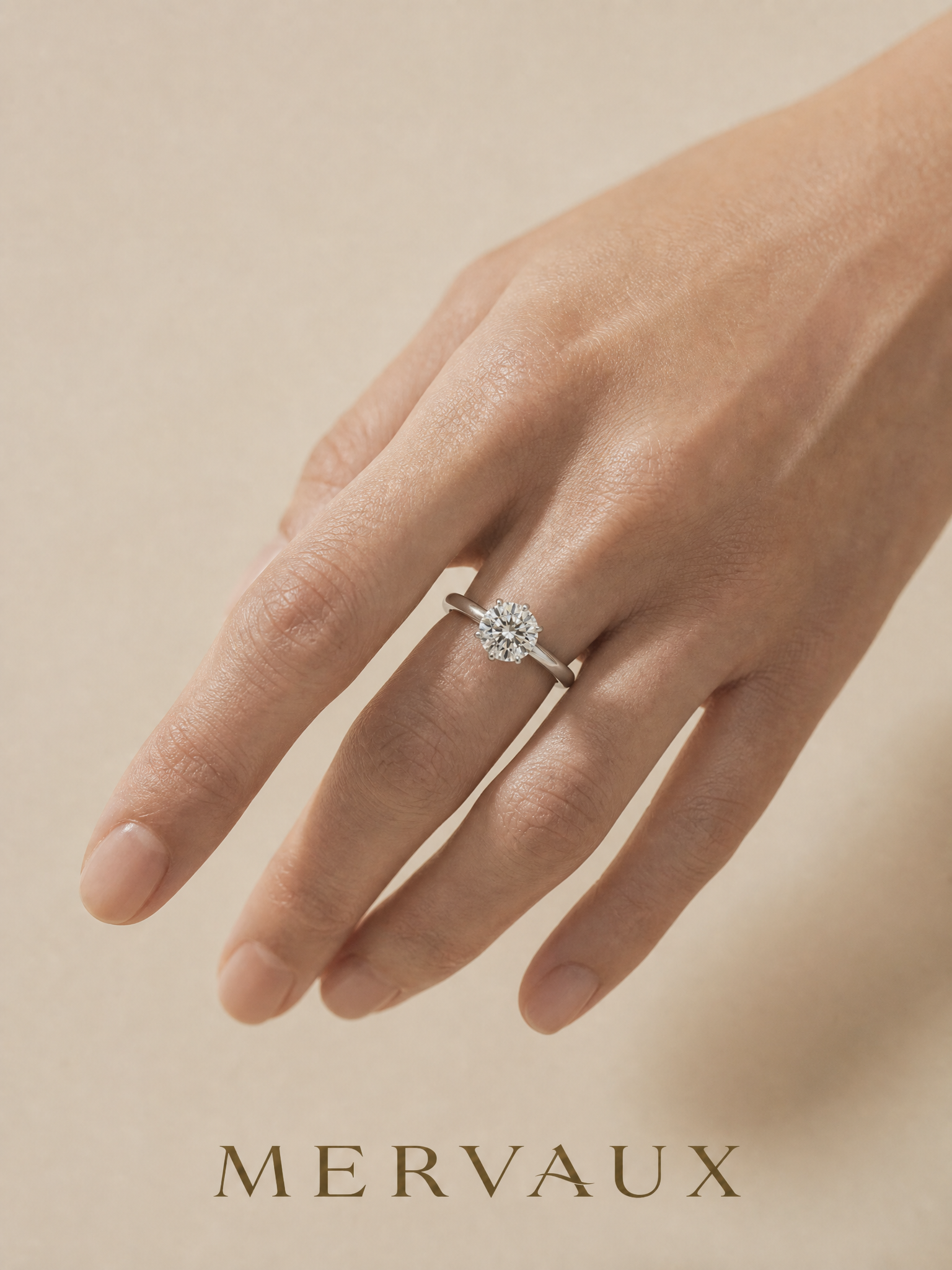 18K Gold Round Brilliant Lab-Grown Diamond Ring - 4.06 ct Total