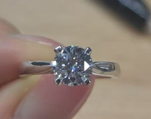 Platinum 950 Lab-Grown Diamond Ring - 1.023 ct Total