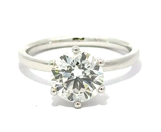 Platinum 950 Round Brilliant Lab-Grown Diamond Ring - 1.08 ct Total