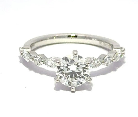 Platinum 950 Round Brilliant Lab-Grown Diamond Ring - 1.472 ct Total