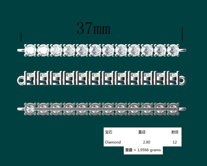 18K White Gold Lab-Grown Diamond Bracelet - 1.172 ct Total