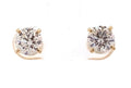 18K Yellow Gold Round Brilliant Lab-Grown Diamond Stud Earrings - 4.1 ct Total