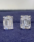 18K Yellow Gold Emerald Cut Lab-Grown Diamond Stud Earrings - 4.06 ct Total