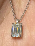 18K Yellow Gold Emerald Cut Lab-Grown Diamond Necklace - 2.03 ct Total
