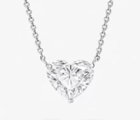 18K Yellow Gold Heart Brilliant Lab-Grown Diamond Necklace - 2.08 ct Total