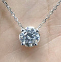 18K White Gold Round Brilliant Lab-Grown Diamond Necklace - 1.01 ct Total · D-241