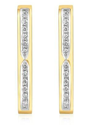 14K Two-Tone Gold Lab-Grown Diamond Stud Earrings - 0.268 ct Total