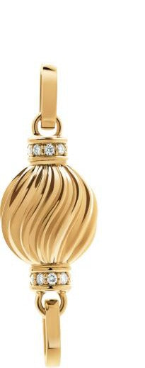 14K Yellow Gold Round Lab-Grown Diamond Charm - 0.173 ct Total