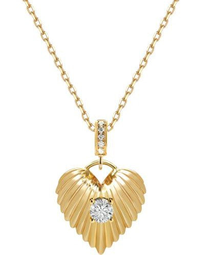 14K Yellow Gold Round Lab-Grown Diamond Necklace - 0.554 ct Total